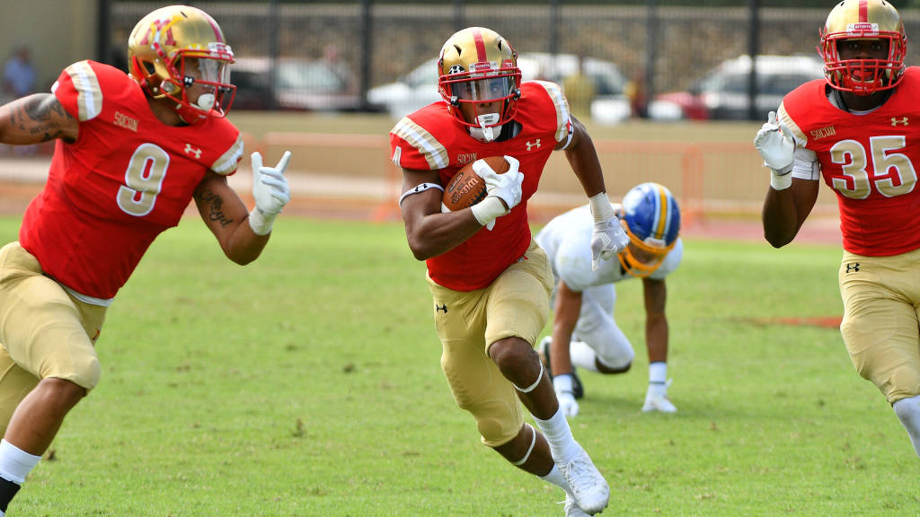 VMI Football routed Mars Hill in their 2019 home opener on Saturday taking the 63-21 victory. It was an overall team effort as the defense forced 5 turnovers including 4 interceptions and the offense tallied 571 yards and 9 touchdowns