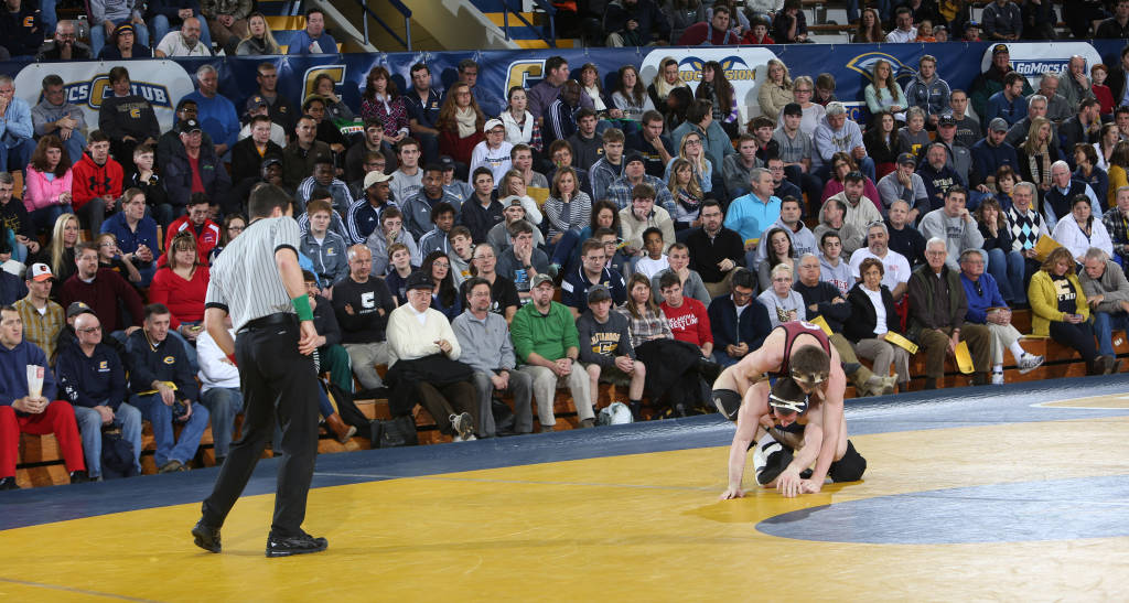 Chattanooga wrestling takes down Oklahoma 19-16 on Feb 15, 2015. 