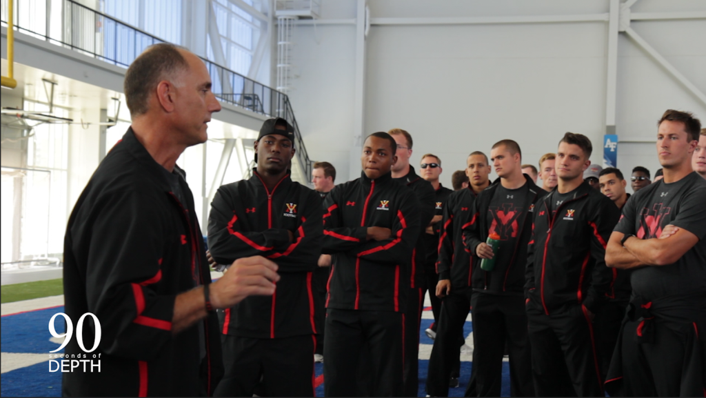 90 Seconds of Depth takes an inside look at @VMI_Football Head Coach Scott Wachenheim. How he got started in coaching, what he loves about the profession, and the players he coaches